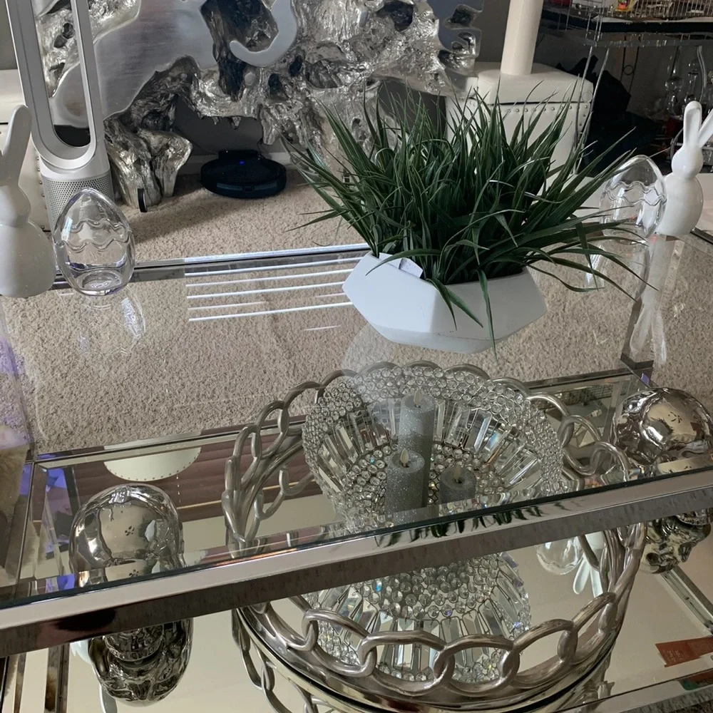 Z Gallerie Silver Glass Coffee AND End Table